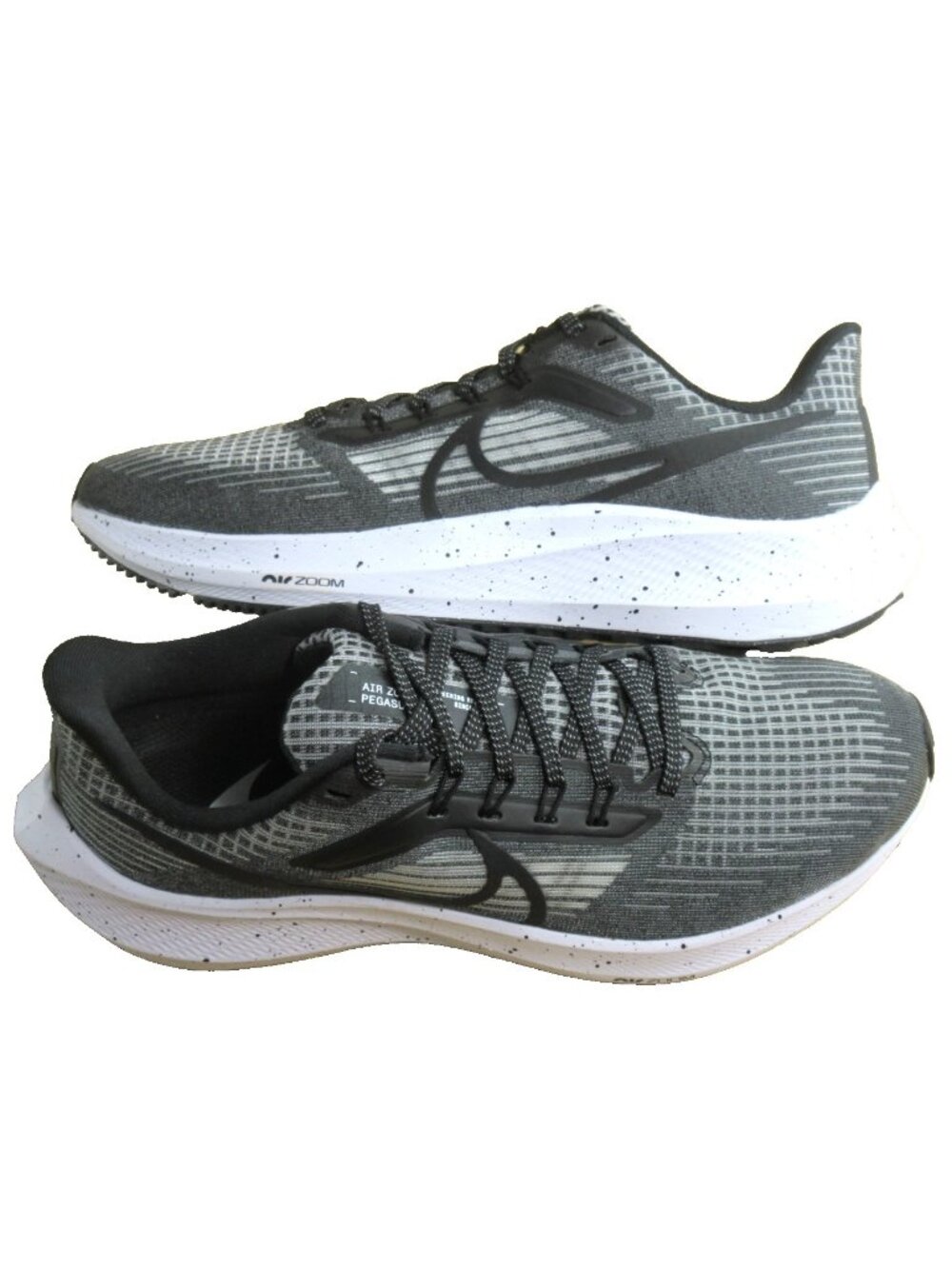 Women's Nike Air Zoom Pegasus 39 Running Shoes Black Smoke Grey White Size 8 NEW